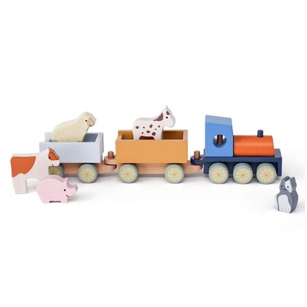 Train en bois avec animaux Aiden - Ferme