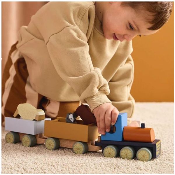 Train en bois avec animaux Aiden - Ferme