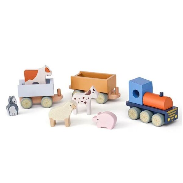 Train en bois avec animaux Aiden - Ferme