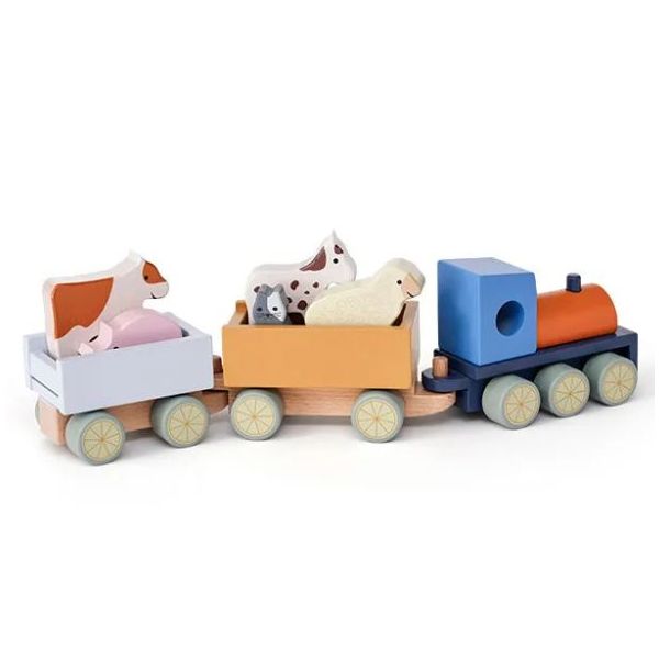 Train en bois avec animaux Aiden - Ferme