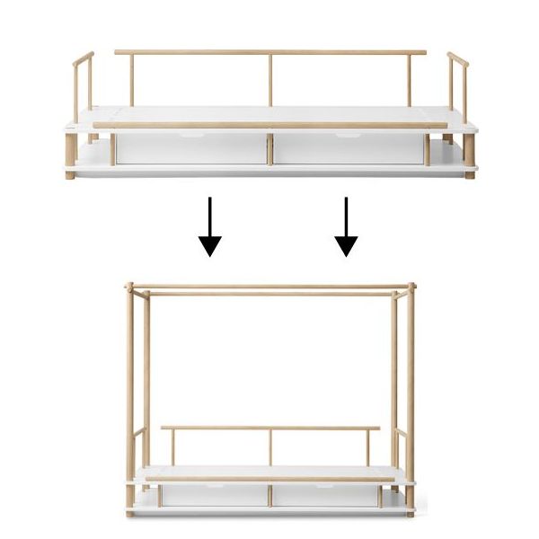 Camp Conversion Kit – Bunk Bed to Canopy Bed - Oak