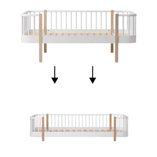 Wood Conversion Kit – Single bed to Floor day Bed - White / Oak