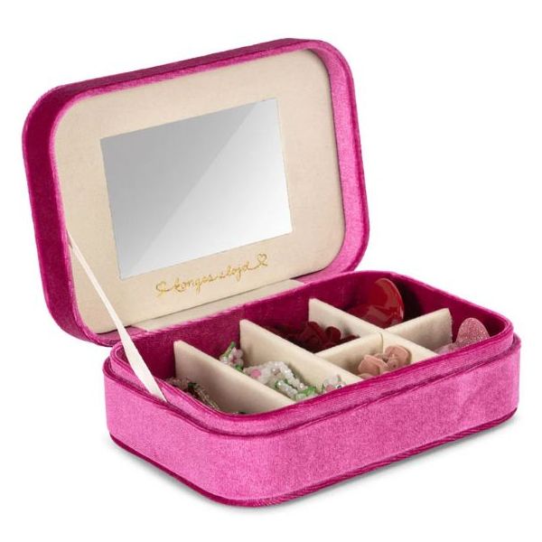 Boîte avec bijoux & accessoires cheveux Bella - Velours Rose