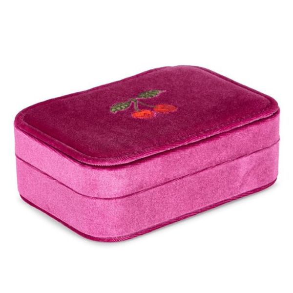 Boîte avec bijoux & accessoires cheveux Bella - Velours Rose