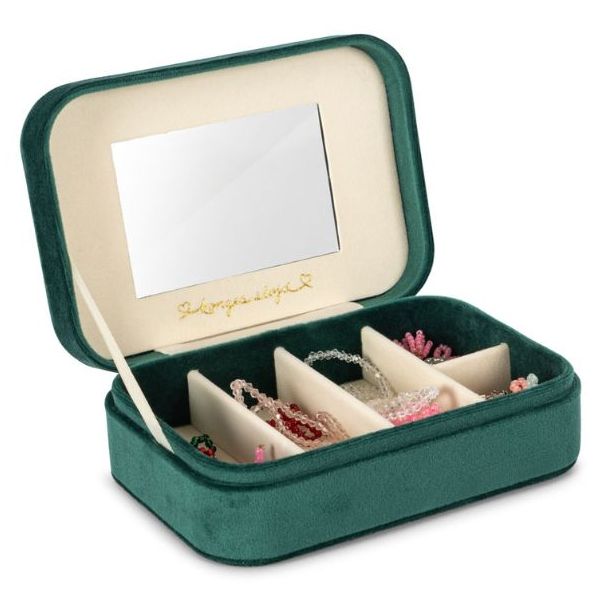 Boîte avec bijoux - Velours Vert