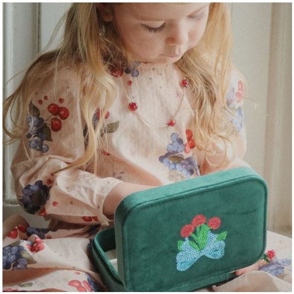 Boîte avec bijoux - Velours Vert