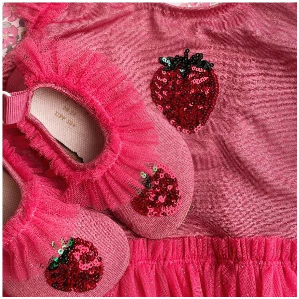 Chaussures d’eau anti-UV à volants Amandine - Paillettes Rose