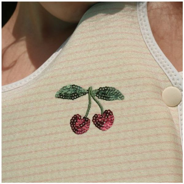 Gilet flotteur Cerises - Rayures Rose