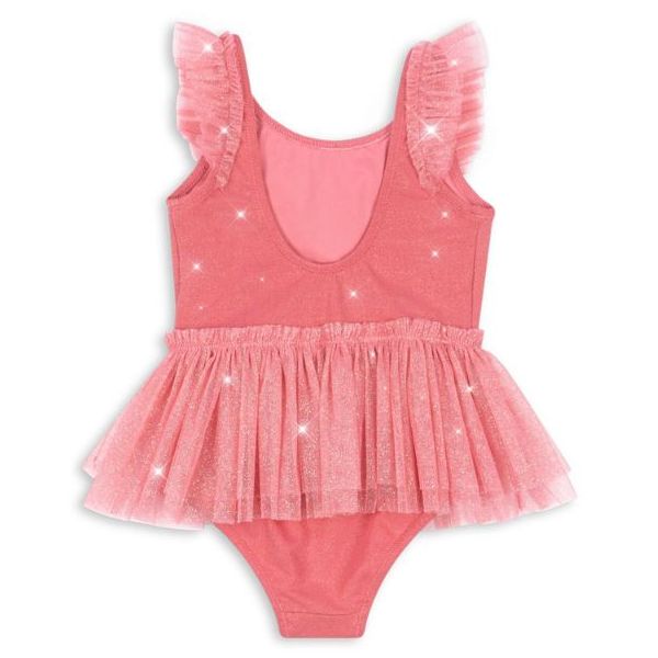 Maillot de bain à volants Amandine - Paillettes Rose