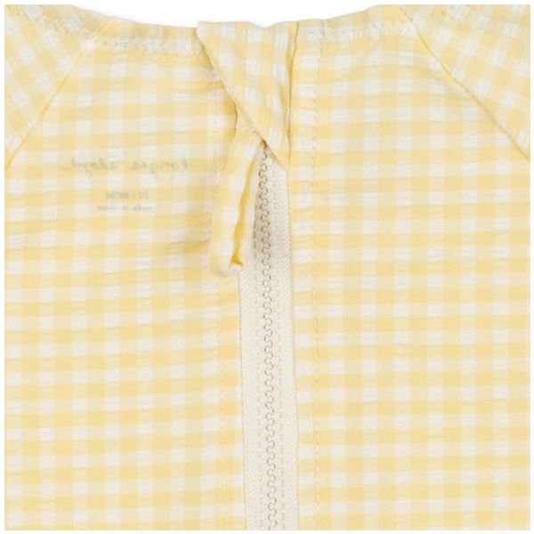 Maillot de bain manches longues Etta - Carreaux Jaune