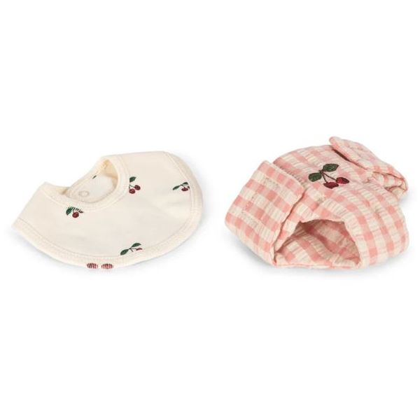 Poupée avec valise d'accessoires - Carreaux Rose
