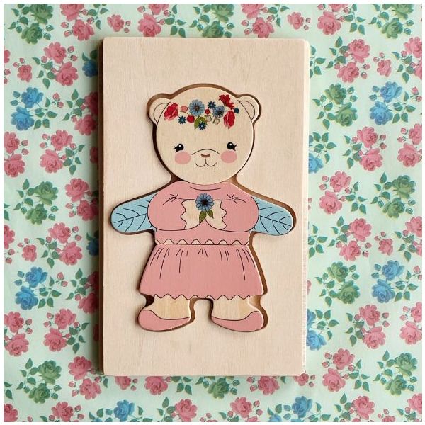 Puzzle d’habillage d’oursons - Rose