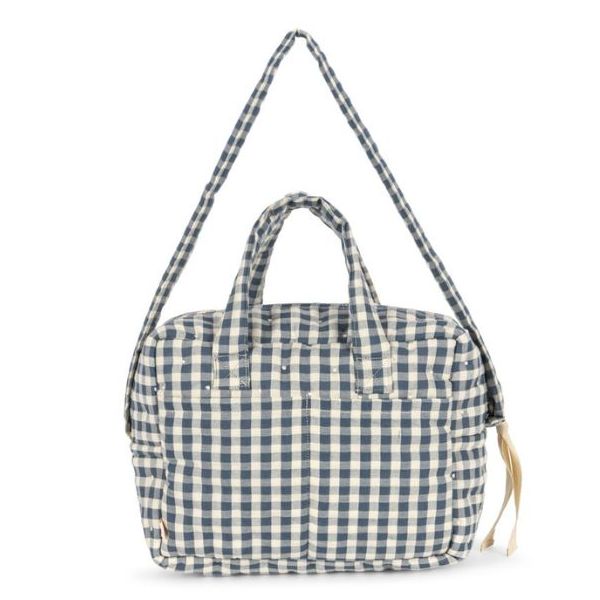 Sac à langer pour poupée - Carreaux Bleu