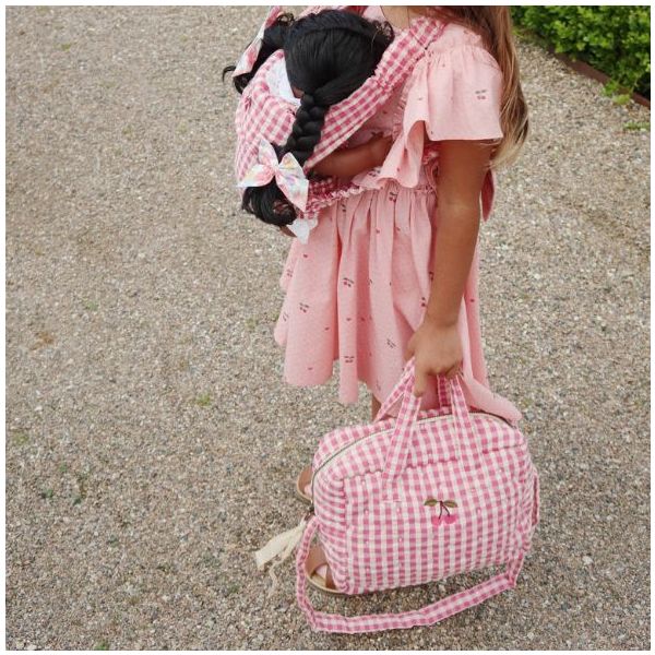 Sac à langer pour poupée - Carreaux Bubblegum