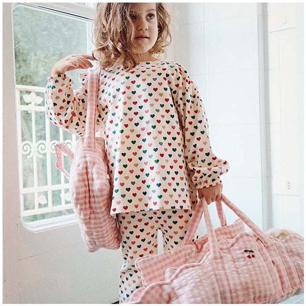 Sac à langer pour poupée - Carreaux Rose