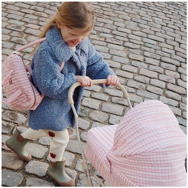 Sac à langer pour poupée - Carreaux Rose