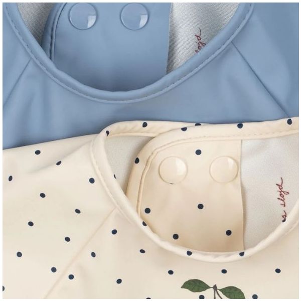 2 Pack Bib w/ Sleeves - Navy Dots / Rain Washed