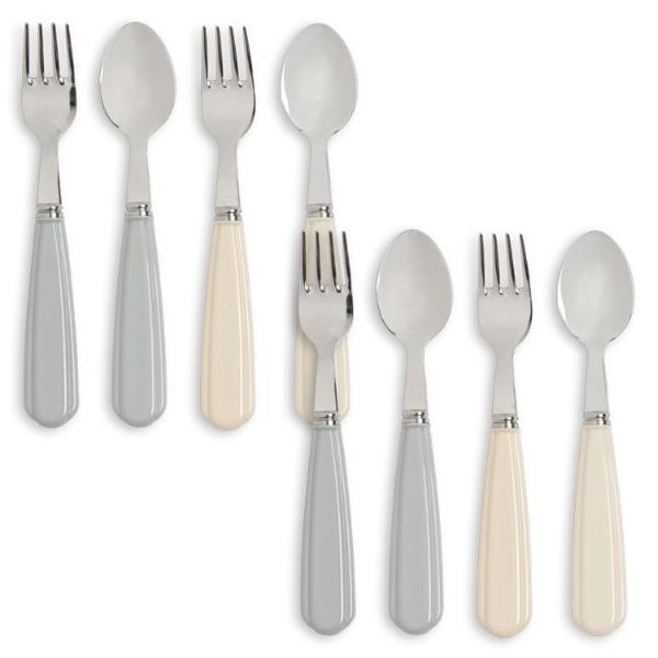 Set of 8 Cutlery - Cream / Onyx