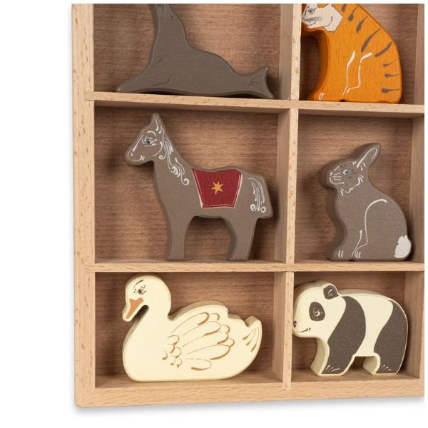 Set de 9 animaux en bois - Multi