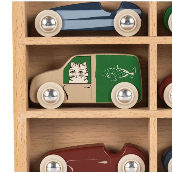 Set de 9 voitures en bois - Multi