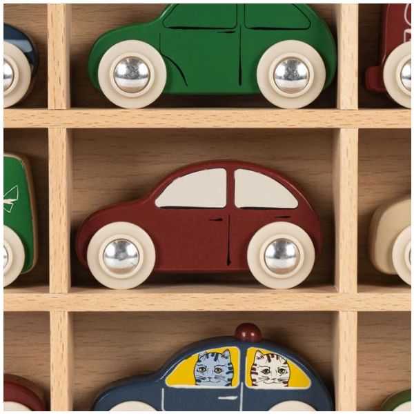 Set de 9 voitures en bois - Multi
