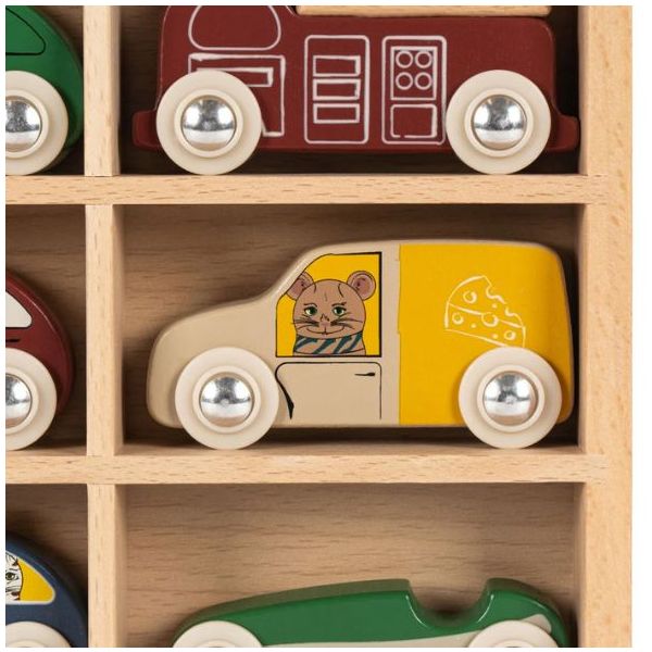 Set de 9 voitures en bois - Multi
