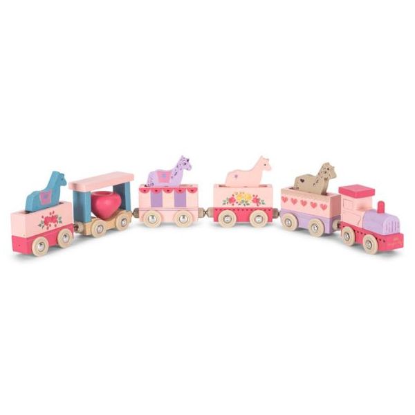 Train en bois avec animaux - Licorne