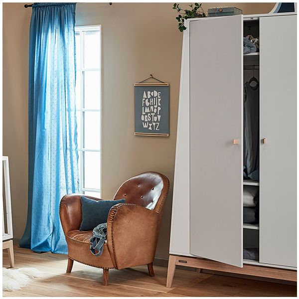 Armoire Luna - Grand Modèle - Blanc / Chêne