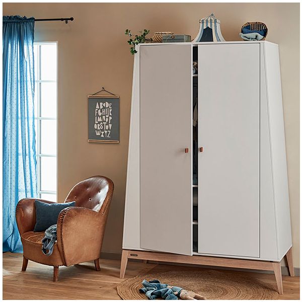 Armoire Luna - Grand Modèle - Blanc / Chêne