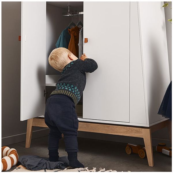 Armoire Luna - Petit Modèle - Blanc / Chêne