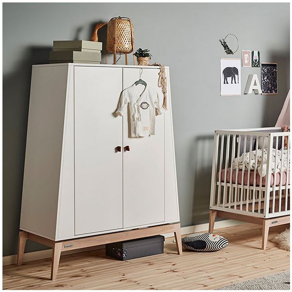 Armoire Luna - Petit Modèle - Blanc / Chêne