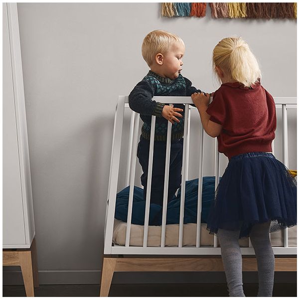 Lit Bébé Luna - 60 x 120 - Blanc / Chêne