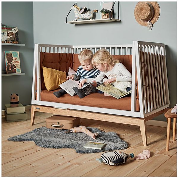 Lit Bébé Luna - 60 x 120 - Blanc / Chêne