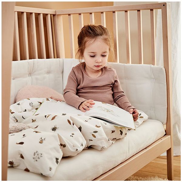 Tour de lit pour lit bébé Linea & Luna - Blanc