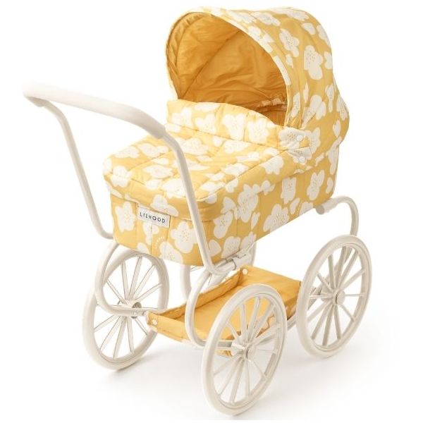 Landau de poupée Vintage Adaline - Fleurs Jaune
