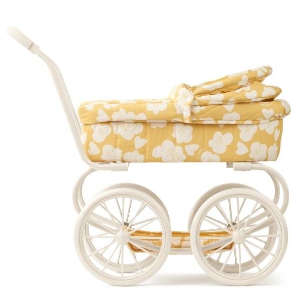 Landau de poupée Vintage Adaline - Fleurs Jaune