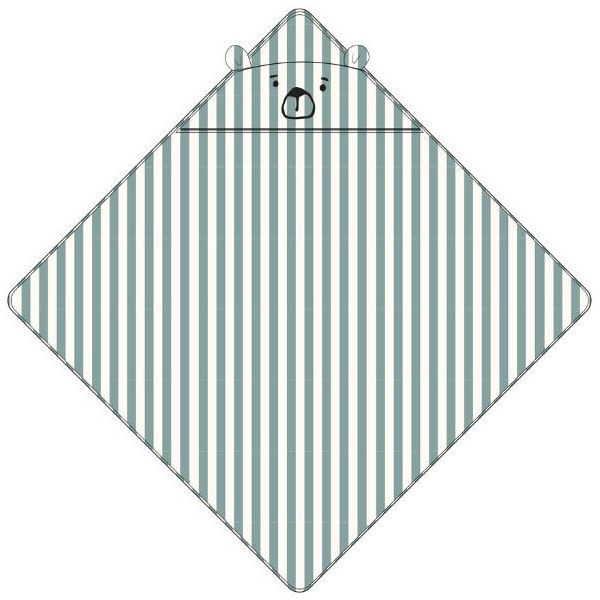 Albert Baby Hooded Towel - Bear Peppermint / Cream Stripes