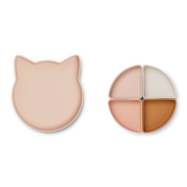 Assiette à compartiments Arne - Chat Rose