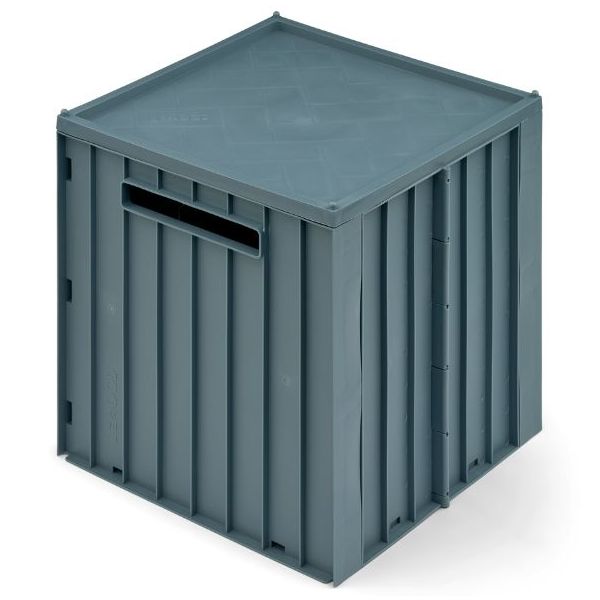 Boîte de rangement Elijah avec couvercle - Bleu
