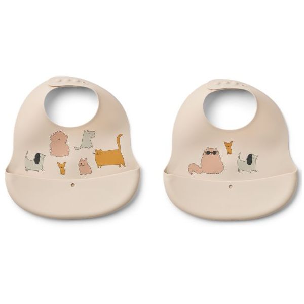 Set de 2 bavoirs en silicone Ember - Chats & Chiens