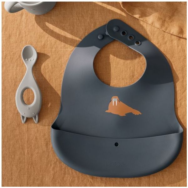 Set de 2 bavoirs en silicone Ember - Mer Arctique