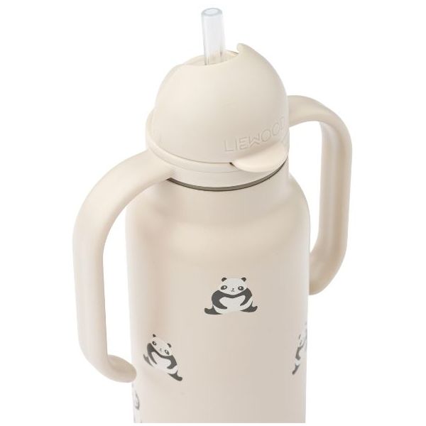 Kimmie Water Bottle with Handles - Mini Panda Sandy