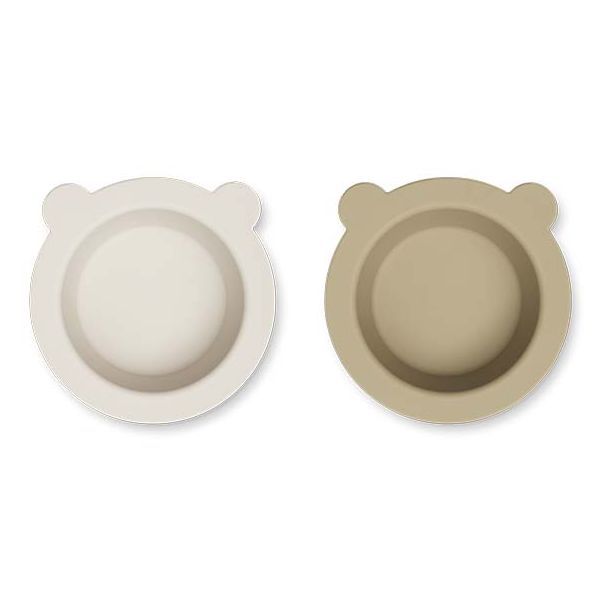 Set de 2 bols ventouse Peony - Sable / Avoine