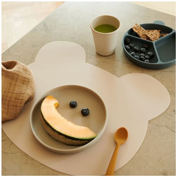 Set de 2 assiettes ventouse à compartiments Stacy - Bleu Ciel / Bleu Foncé