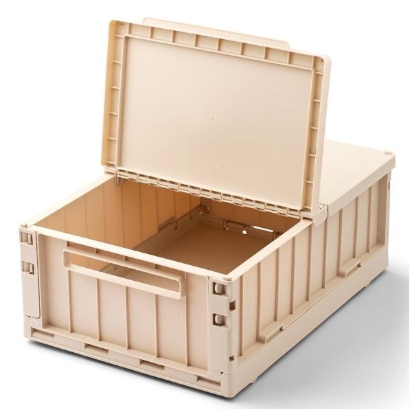 Boîte de rangement sous lit Weston avec couvercle & roulettes - Sable