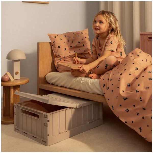 Boîte de rangement sous lit Weston avec couvercle & roulettes - Sable