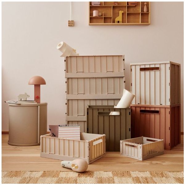 Boîte de rangement sous lit Weston avec couvercle & roulettes - Sable