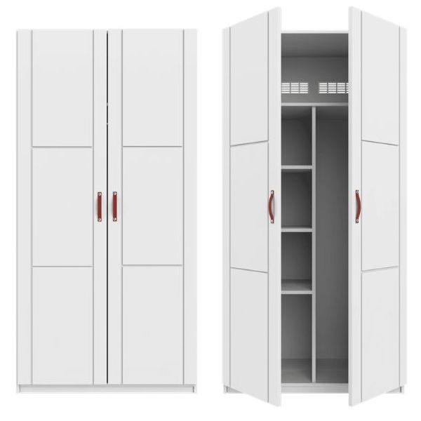 Armoire 100 cm - 2 portes - 1 tringle & 4 étagères
