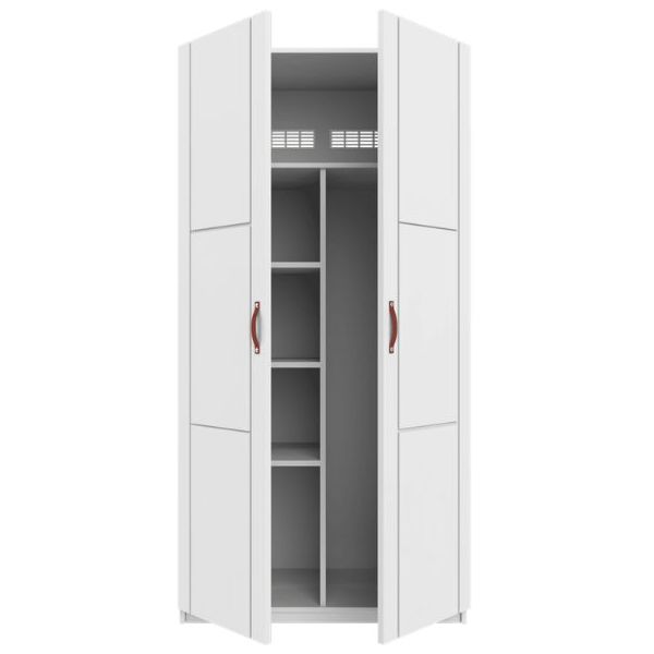 Armoire 100 cm - 2 portes - 1 tringle & 4 étagères