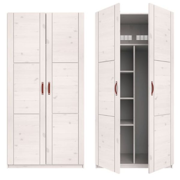 Armoire 100 cm - 2 portes - 1 tringle & 4 étagères
